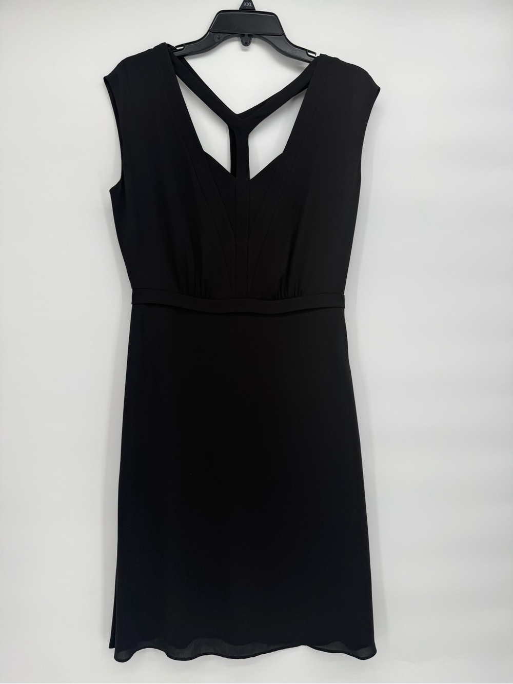 BCBGMaxAzria Kathryn Black Sleeveless V-Neck Mini Dress with Strappy Back